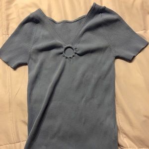 Vintage baby blue keyhole top